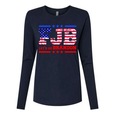 FBJ Lets Go Brandon USA Flag LGB United States Womens Cotton Relaxed Long Sleeve T-Shirt