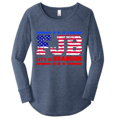 FBJ Lets Go Brandon USA Flag LGB United States Women's Perfect Tri Tunic Long Sleeve Shirt