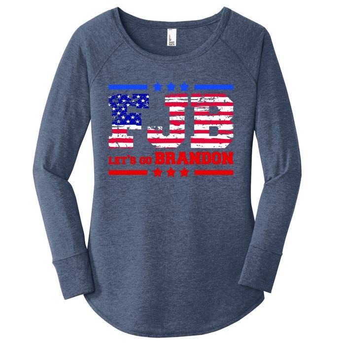 FBJ Lets Go Brandon USA Flag LGB United States Women's Perfect Tri Tunic Long Sleeve Shirt