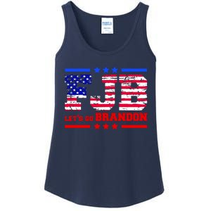 FBJ Lets Go Brandon USA Flag LGB United States Ladies Essential Tank