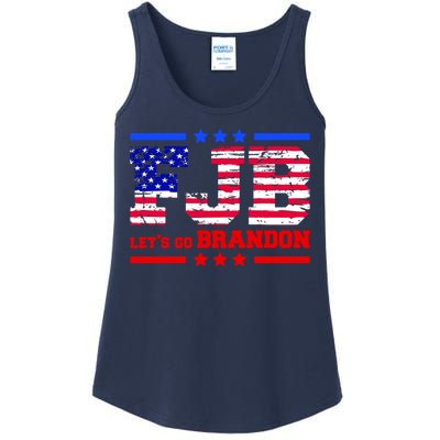 FBJ Lets Go Brandon USA Flag LGB United States Ladies Essential Tank