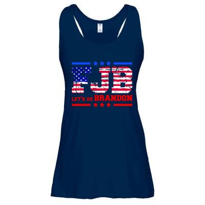 FBJ Lets Go Brandon USA Flag LGB United States Ladies Essential Flowy Tank