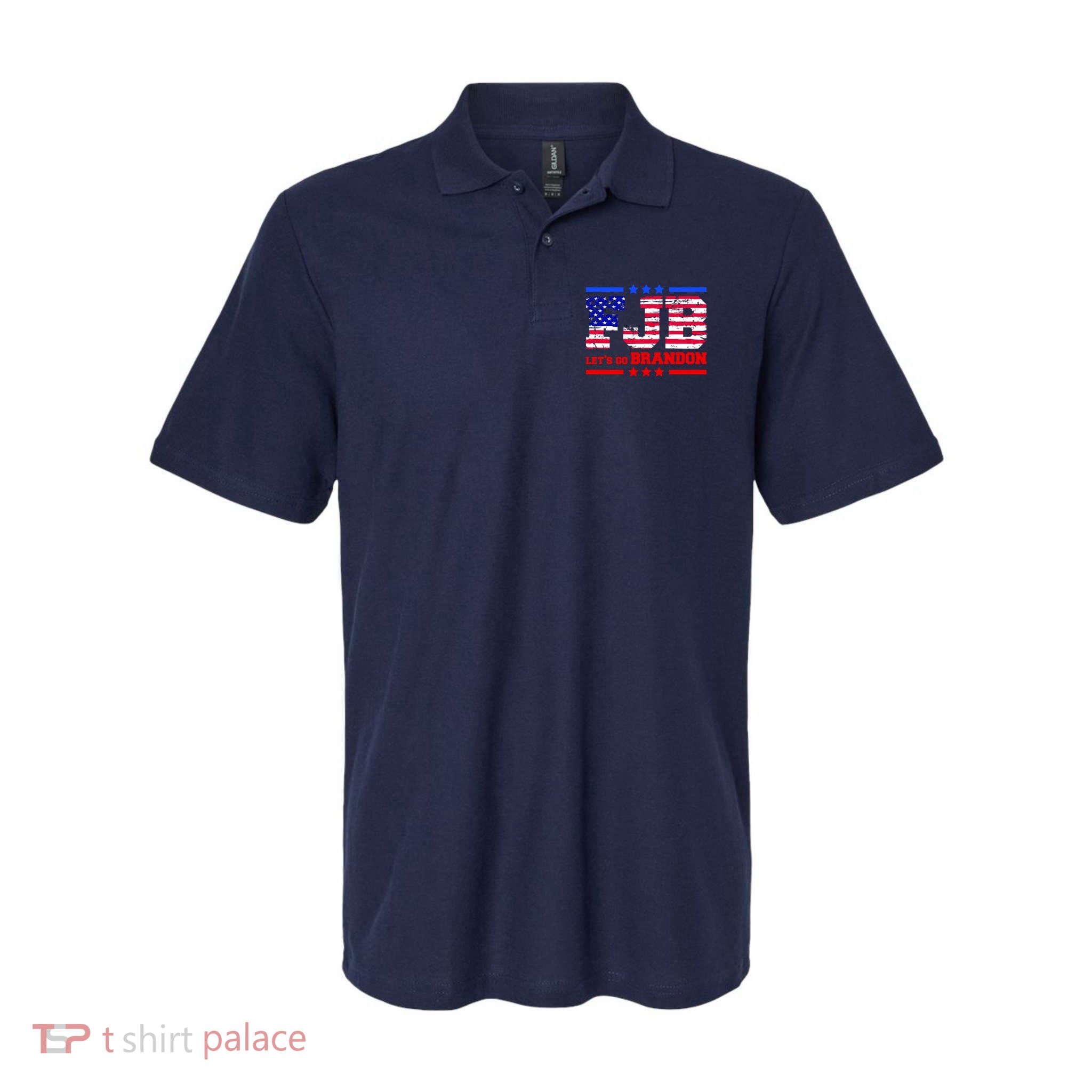 FBJ Lets Go Brandon USA Flag LGB United States Polo