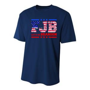 FBJ Lets Go Brandon USA Flag LGB United States Youth Performance Sprint T-Shirt