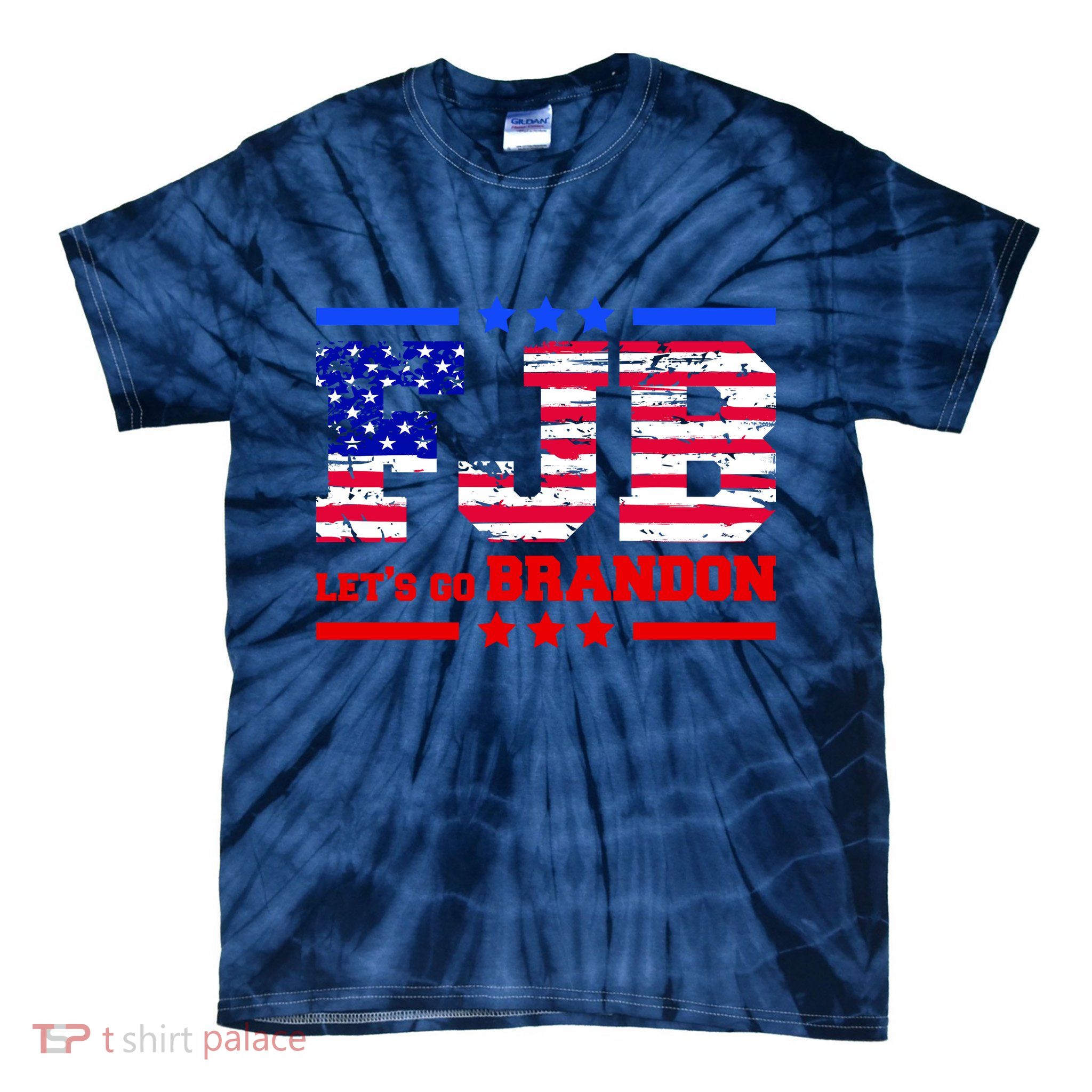FBJ Lets Go Brandon USA Flag LGB United States Tie-Dye T-Shirt