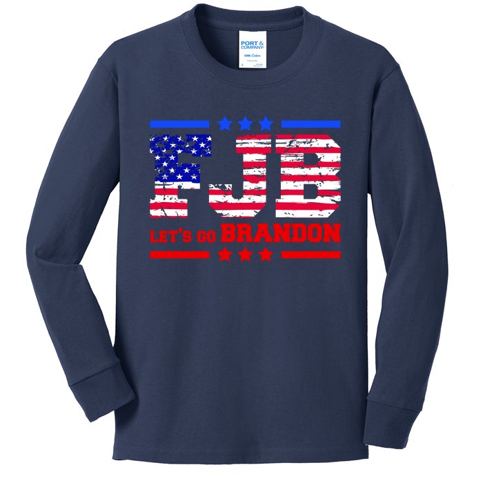 FBJ Lets Go Brandon USA Flag LGB United States Kids Long Sleeve Shirt