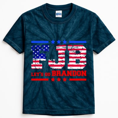 FBJ Lets Go Brandon USA Flag LGB United States Kids Tie-Dye T-Shirt