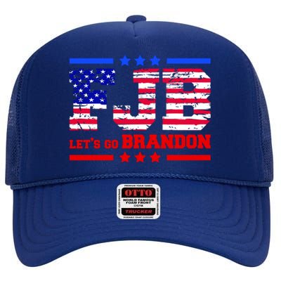 FBJ Lets Go Brandon USA Flag LGB United States High Crown Mesh Back Trucker Hat