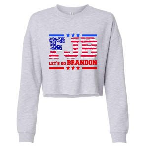 FBJ Lets Go Brandon USA Flag LGB United States Cropped Pullover Crew