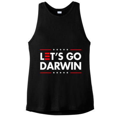 Funny LetS Go Darwin Charles Darwin Ladies PosiCharge Tri-Blend Wicking Tank