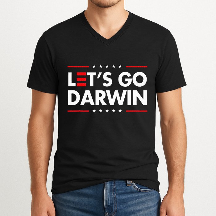 Funny LetS Go Darwin Charles Darwin V-Neck T-Shirt