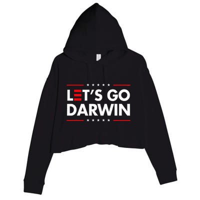 Funny LetS Go Darwin Charles Darwin Crop Fleece Hoodie