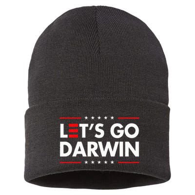 Funny LetS Go Darwin Charles Darwin Sustainable Knit Beanie