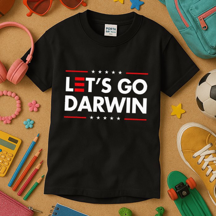 Funny LetS Go Darwin Charles Darwin Kids T-Shirt