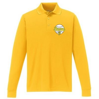 Funny LetS Go Bananas Performance Long Sleeve Polo