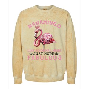 Flamingo Lover Grandma Mom Yayamingo Like A Normal Yaya Colorblast Crewneck Sweatshirt