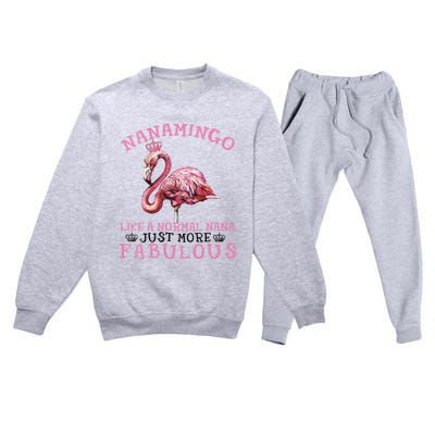 Flamingo Lover Grandma Mom Yayamingo Like A Normal Yaya Premium Crewneck Sweatsuit Set