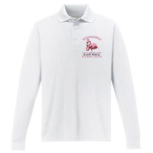 Flamingo Lover Grandma Mom Yayamingo Like A Normal Yaya Performance Long Sleeve Polo