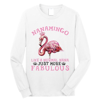 Flamingo Lover Grandma Mom Yayamingo Like A Normal Yaya Long Sleeve Shirt