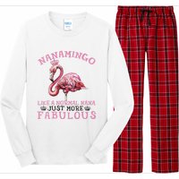 Flamingo Lover Grandma Mom Yayamingo Like A Normal Yaya Long Sleeve Pajama Set