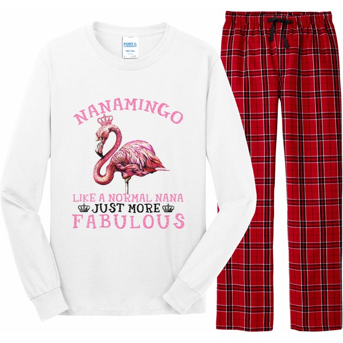 Flamingo Lover Grandma Mom Yayamingo Like A Normal Yaya Long Sleeve Pajama Set