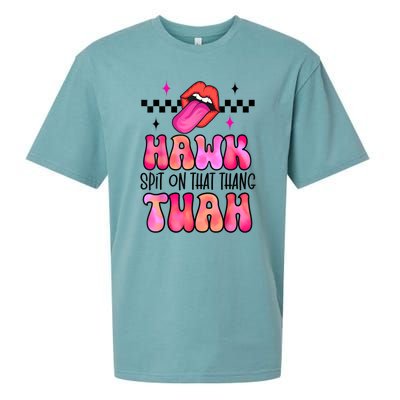 Funny Lips Groovy Hawk Tush Spit On That Thing Gift Sueded Cloud Jersey T-Shirt