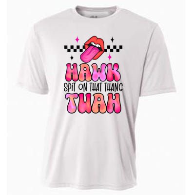 Funny Lips Groovy Hawk Tush Spit On That Thing Gift Cooling Performance Crew T-Shirt