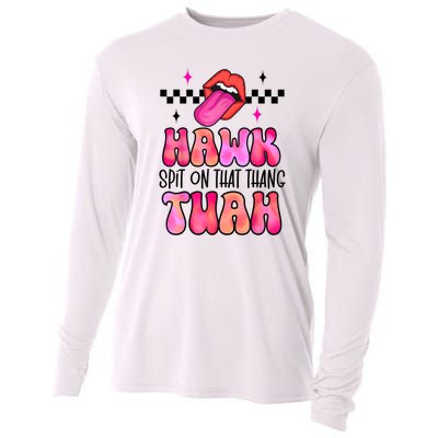 Funny Lips Groovy Hawk Tush Spit On That Thing Gift Cooling Performance Long Sleeve Crew