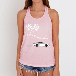 Funny LetS Go Brandon Race Car Meaningful Gift Women's Knotted Racerback Tank