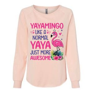 Flamingo Lover Grandma Mom Yayamingo Like A Normal Yaya Womens California Wash Sweatshirt