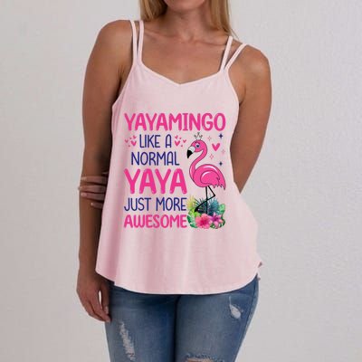 Flamingo Lover Grandma Mom Yayamingo Like A Normal Yaya Women's Strappy Tank