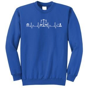 Funny Lawyer Gift Law School Attorney Heartbeat Gift Sweatshirt