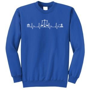 Funny Lawyer Gift Law School Attorney Heartbeat Gift Tall Sweatshirt