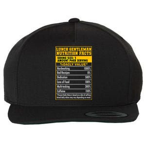 Funny Lunch Gentle Nutrition Facts School Cafeteria Cooks Gift Wool Snapback Cap