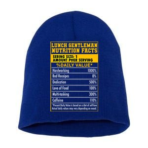 Funny Lunch Gentle Nutrition Facts School Cafeteria Cooks Gift Short Acrylic Beanie