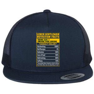 Funny Lunch Gentle Nutrition Facts School Cafeteria Cooks Gift Flat Bill Trucker Hat