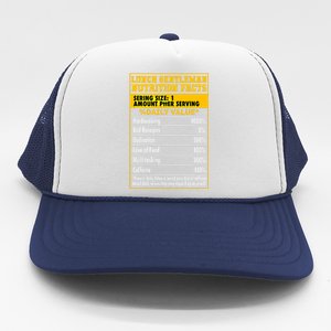 Funny Lunch Gentle Nutrition Facts School Cafeteria Cooks Gift Trucker Hat