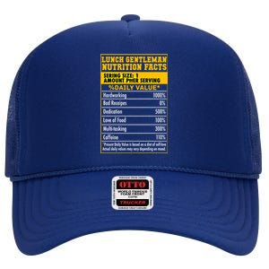 Funny Lunch Gentle Nutrition Facts School Cafeteria Cooks Gift High Crown Mesh Back Trucker Hat