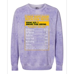 Funny Lunch Gentle Nutrition Facts School Cafeteria Cooks Gift Colorblast Crewneck Sweatshirt