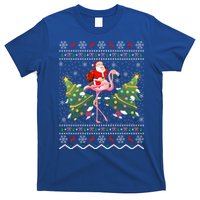 Flamingo Lover Gift Ugly Santa Riding Flamingo Christmas Gift T-Shirt