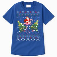 Flamingo Lover Gift Ugly Santa Riding Flamingo Christmas Gift Tall T-Shirt