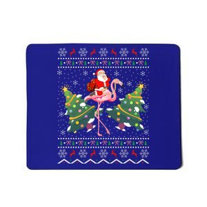 Flamingo Lover Gift Ugly Santa Riding Flamingo Christmas Gift Mousepad