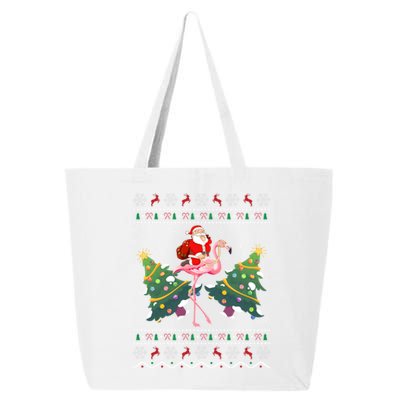 Flamingo Lover Gift Ugly Santa Riding Flamingo Christmas Gift 25L Jumbo Tote