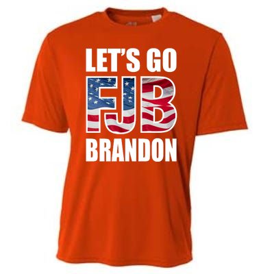 FJB Let's Go Brandon FJB Flag Image Apparel Cooling Performance Crew T-Shirt