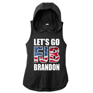 FJB Let's Go Brandon FJB Flag Image Apparel Ladies PosiCharge Tri-Blend Wicking Draft Hoodie Tank