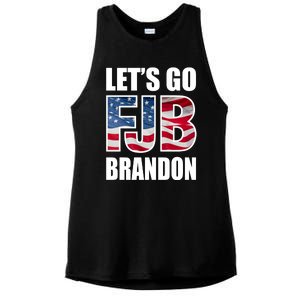 FJB Let's Go Brandon FJB Flag Image Apparel Ladies PosiCharge Tri-Blend Wicking Tank