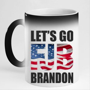 FJB Let's Go Brandon FJB Flag Image Apparel 11oz Black Color Changing Mug