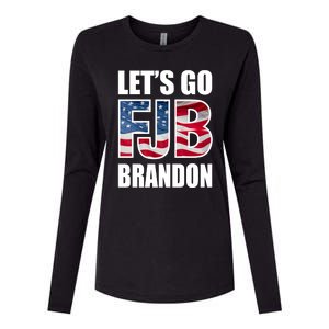 FJB Let's Go Brandon FJB Flag Image Apparel Womens Cotton Relaxed Long Sleeve T-Shirt