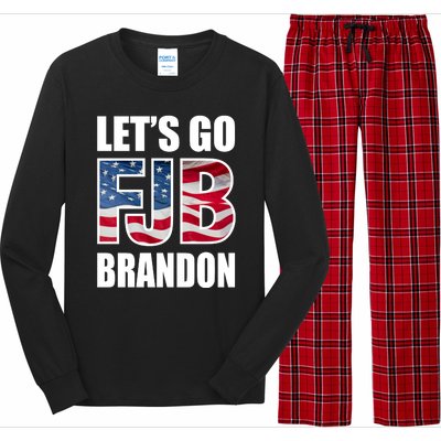 FJB Let's Go Brandon FJB Flag Image Apparel Long Sleeve Pajama Set