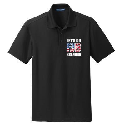 FJB Let's Go Brandon FJB Flag Image Apparel Dry Zone Grid Polo